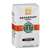 Starbucks Breakfast Blend bright & tangy, medium ground coffee, 100% arabica coffee Left Picture